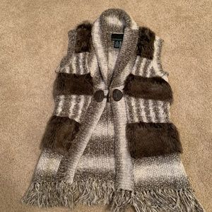 Cynthia Rowland faux fur vest